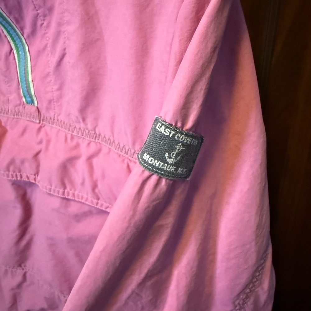 LANDS' END Pink Hooded Windbreaker Pullover Jacket size Large - Picture 7 of 11
